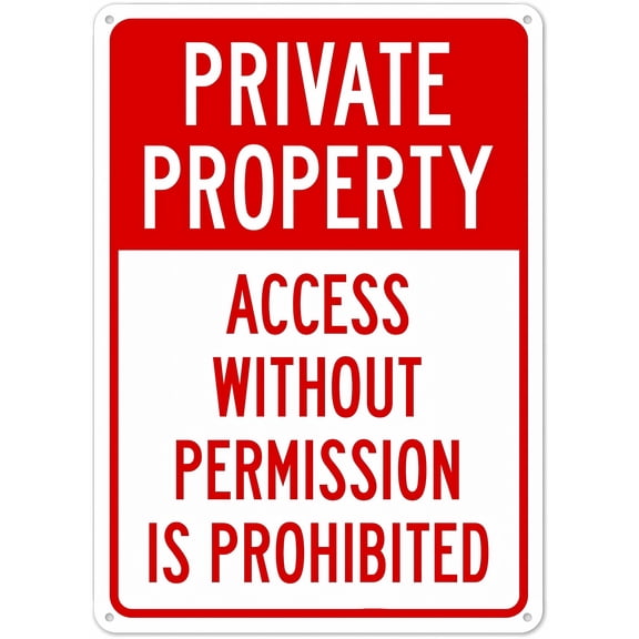 Access Without Permission Prohibited (NO.20470) Sign - 8"x12" Metal Tin Sign, Home Business Clear Warning Signage