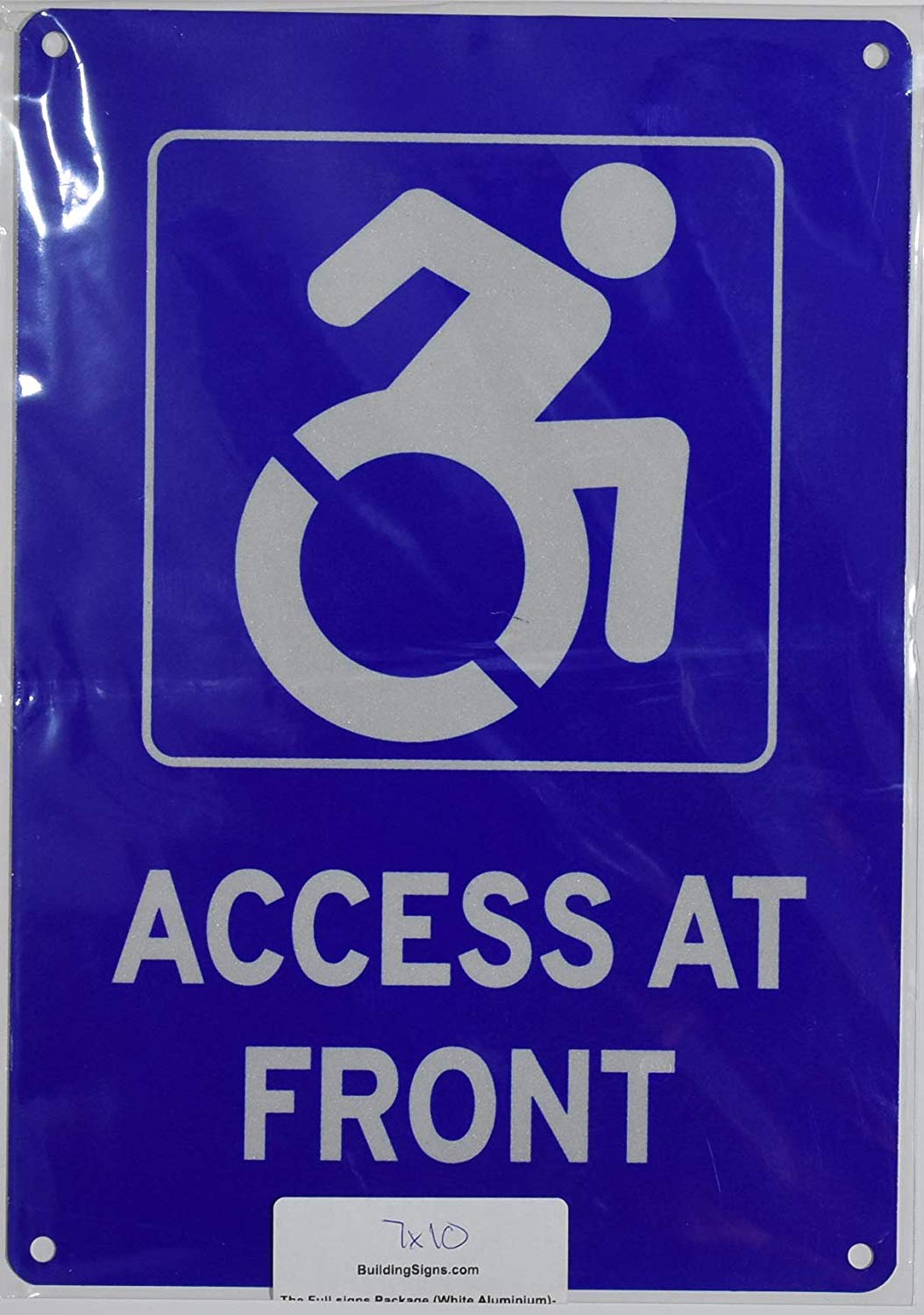 Access at Front Sign (Aluminum Reflective, Rust Free, Blue 7x10)-The ...