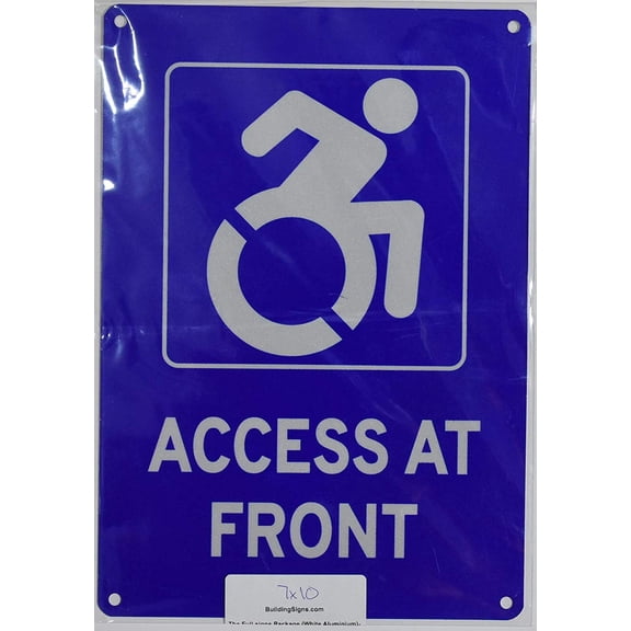 Access at Front Sign (Aluminum Reflective, Rust Free, Blue 7x10)-The Pour Tous Blue LINE