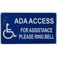 thumbnail image 1 of Access for Assistance Please Ring Bell Sign (White/Blue, Aluminum, 5X7, Double Sided Tape)-The Pour Tous Blue LINE, 1 of 3