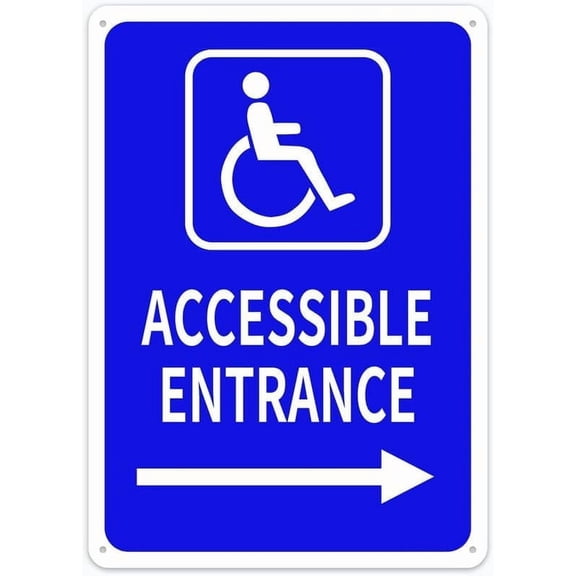 Accessible Entrance Arrow Right Retro Metal Tin Signs 12X8 Inch For Shop Yard Man Cave Garage Outdoor Funny Wall Decor Decorative Poster Plate