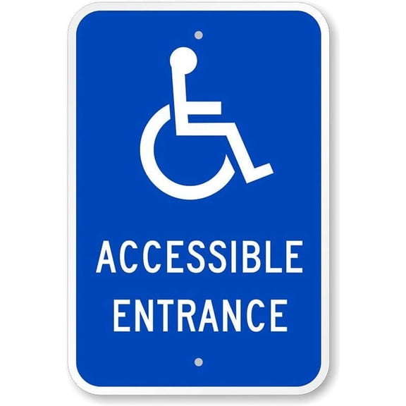 Accessible Entrance Weatherproof Metal Sign Size: 16 x 12 Inch