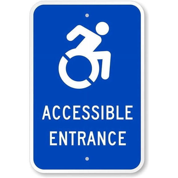 Accessible Entrance Weatherproof Metal Sign Size: 16 x 12 Inch