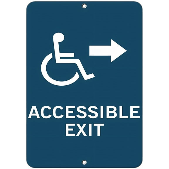 Accessible Exit Ada Sign - 8"x12" Decal Sticker, Ada Exit Label, Sticks to Any Surface, Accessibility Signage