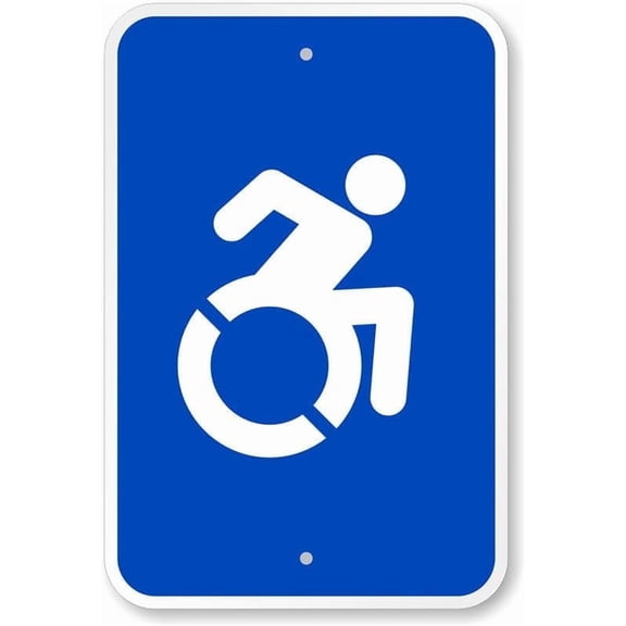 Accessible Handicap Symbol Aluminum Weatherproof 8" x 12" Sign