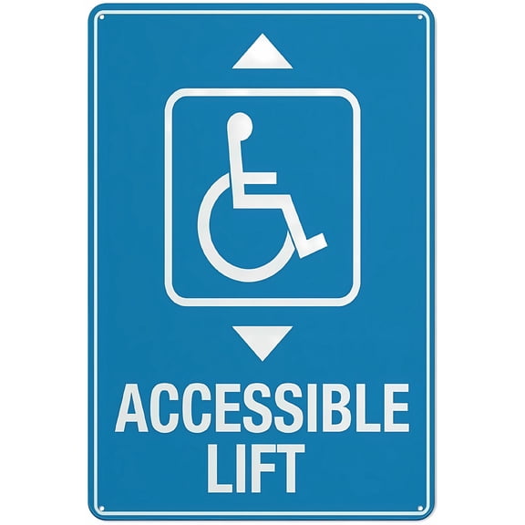 Accessible Lift Safe Sign - 8"x12" Outdoor Sign, Home Business Driveway Alert, Accessibility Warning Signage