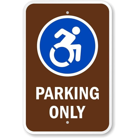 Accessible Parking Only Weatherproof Metal Sign Size: 16 x 12 Inch