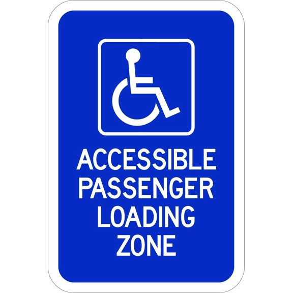 Accessible Passenger Loading Zone Sign Parking Signs Metal Sign Tin Sign 12x16 Inch - Caution Safety Warning Security Signs Indoor & Outdoor Signs for Home, Office, Work