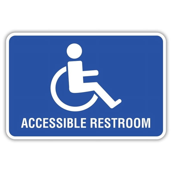 Accessible Restroom Metal Sign Size: 16 x 12 Inch