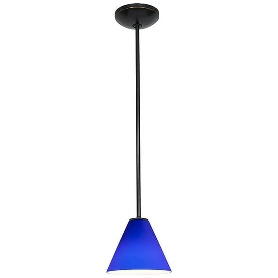 Accesslighting 28004-3R-ORB-COB Martini A-19 LED Rod Cobalt Glass Pendant, Oil Rubbed Bronze