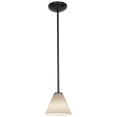thumbnail image 1 of Accesslighting 28004-3R-ORB-WHT Martini A-19 LED Rod White Glass Pendant, Oil Rubbed Bronze, 1 of 5
