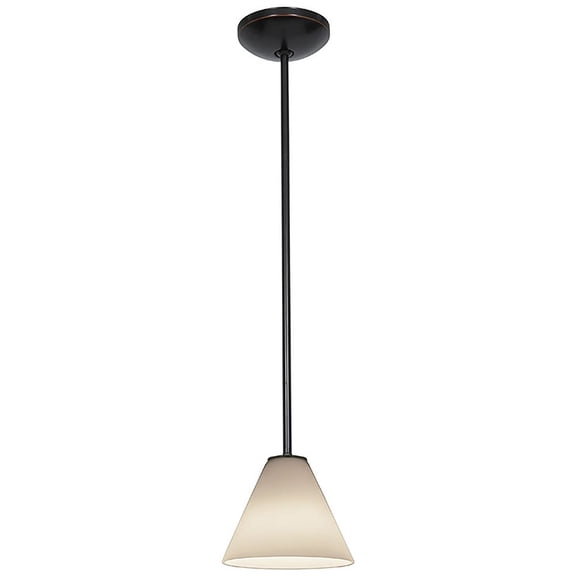 Accesslighting 28004-3R-ORB-WHT Martini A-19 LED Rod White Glass Pendant, Oil Rubbed Bronze