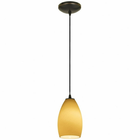 28012-3c-orb/mya Access Lighting Champagne-One Light Glass Pendant with Cord-5 Inches Wide by 9 Inches Tall-Oil Rubbed Bronze Finish-Maya Glass
