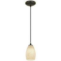 28012-3C-ORB/WHST Access Lighting Champagne-One Light Glass Pendant with Cord-5 Inches Wide by 9 Inches Tall-Oil Rubbed Bronze Finish-White Stone
