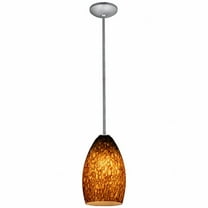 Accesslighting 28012-3R-BS-BRST Champagne Rod Brown Stone Glass LED Pendant- Brushed Steel