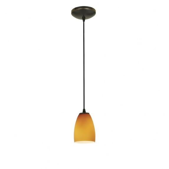 Accesslighting 28069-3C-ORB-AMB Sherry Cord Amber Glass Pendant- Oil Rubbed Bronze