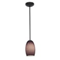 thumbnail image 1 of Accesslighting 28078-3R-ORB-PLC Chianti A-19 LED Rod Purple Cloud Glass Pendant, Oil Rubbed Bronze, 1 of 2
