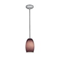 thumbnail image 1 of Accesslighting 28078-4R-BS-PLC Chianti Rod Purple Cloud Glass Pendant- Brushed Steel, 1 of 2
