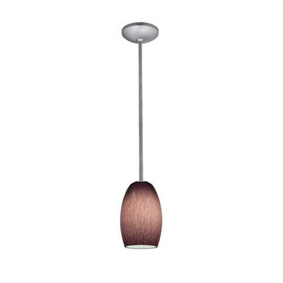 Accesslighting 28078-4R-BS-PLC Chianti Rod Purple Cloud Glass Pendant- Brushed Steel