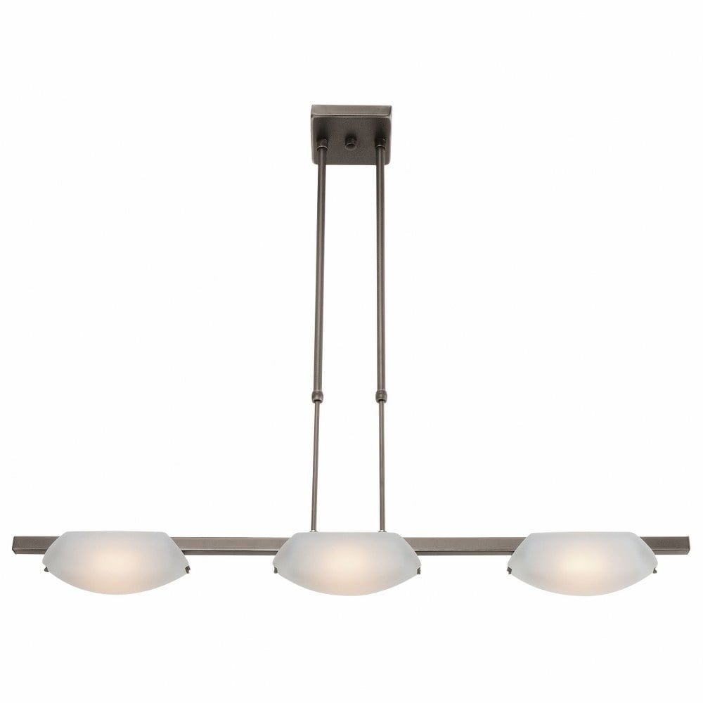 Nido Bronze 32" LED Island Pendant with Frosted Glass