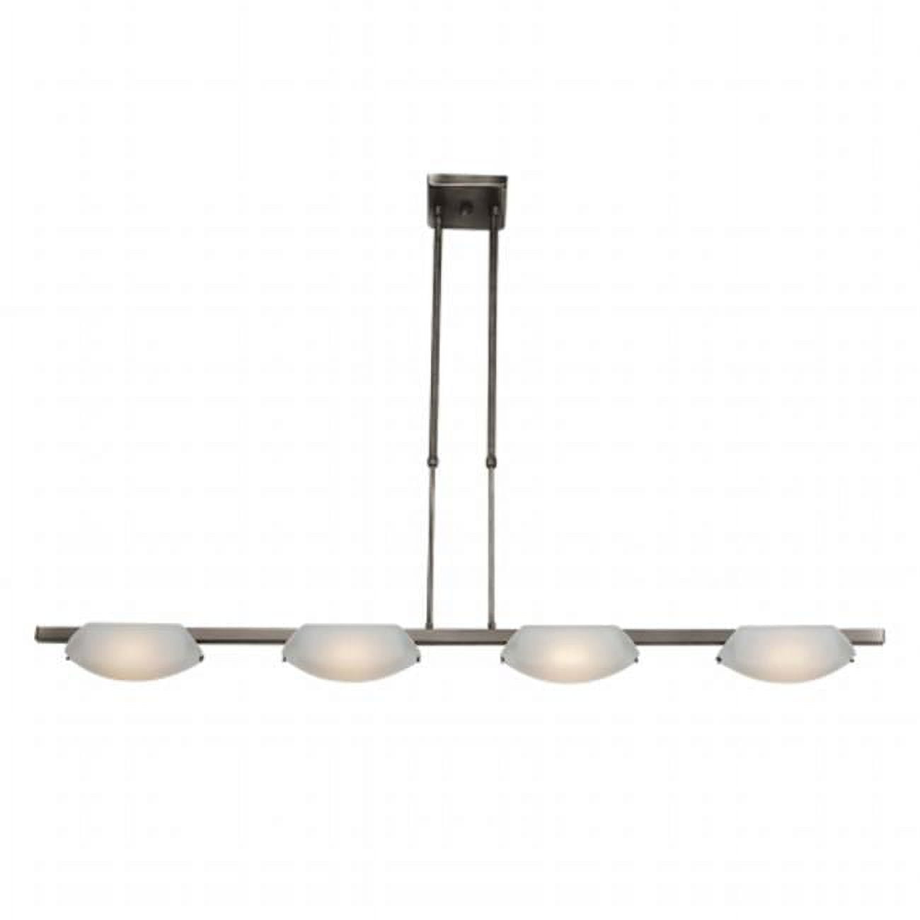 Sleek Matte Chrome LED Pendant Light with Frosted Globe Shades