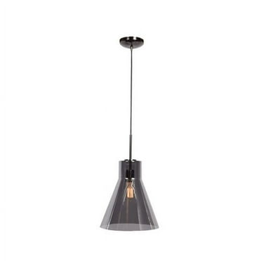 Accesslighting 63992-BCH-SMK 12 in. Simplicite 1 Light Black Chrome Pendant Ceiling Light&#44; 120V - Smoke