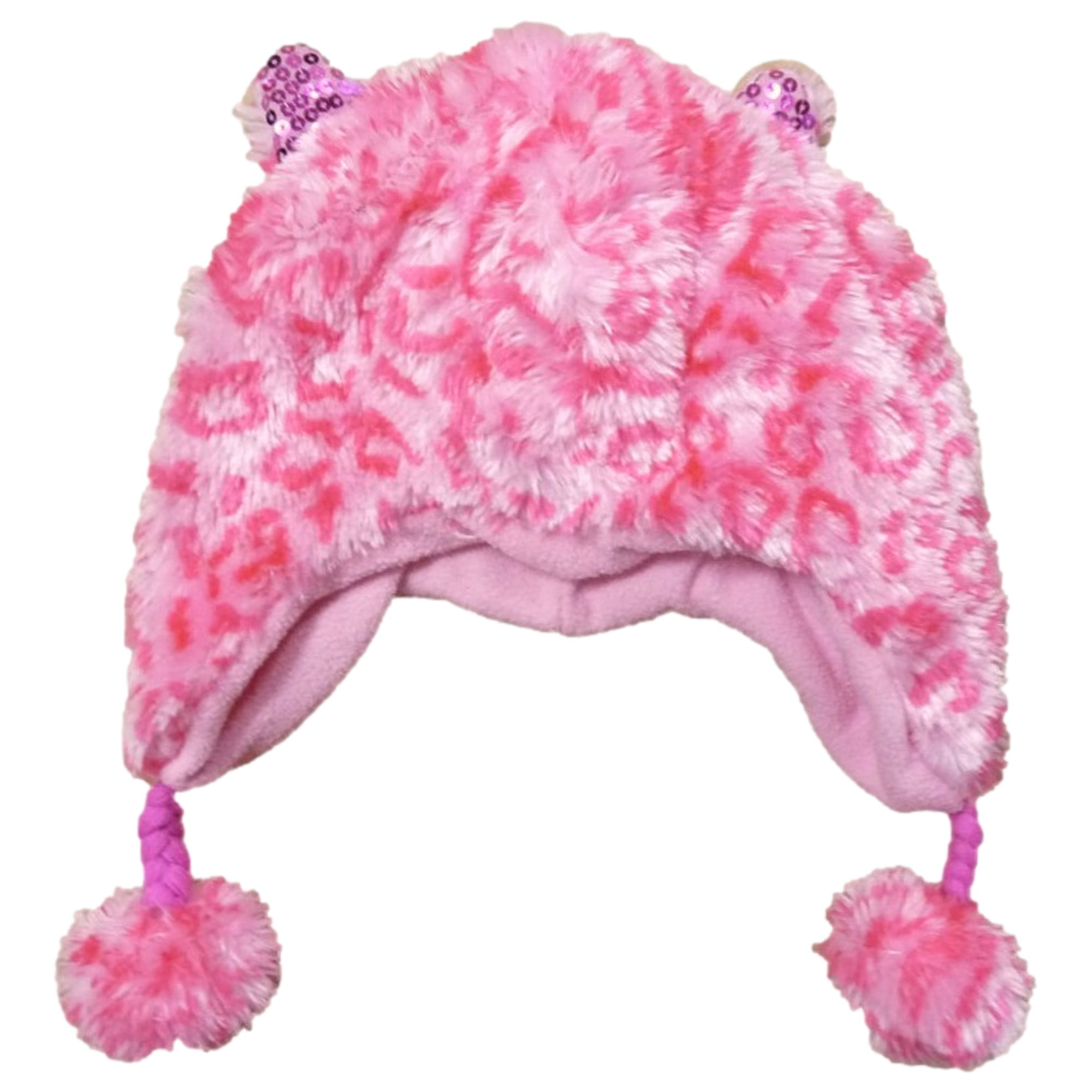 Accessories 22 Girls Fuzzy Pink Leopard Print Trapper Hat Plush