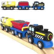 Accessories Battery Operated Locomotive Train, Engineering Fits All Train Set for Toddlers, Motor Powerful Toy for Wooden Railway System