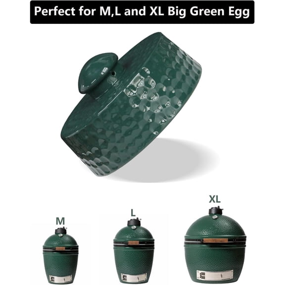 Accessories for Big Green Egg, Top Damper Cap for Big Green Egg Replacement Parts, Ceramic Chimney Cap for Big Green Egg Medium, Large and XLarge Size