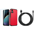 thumbnail image 1 of Accessories Bundle for Motorola Moto G 5G 2024: Dual Layer Tough Magnetic Shockproof Cover Case, Tempered Glass Screen Protector, Nylon USB-C to USB-A Cable (10 Feet) - Red, 1 of 8