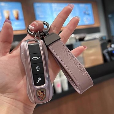 TPU Leather Car Key Fob Cover Case With Chain For Infiniti & Nissan - Multiple Colors