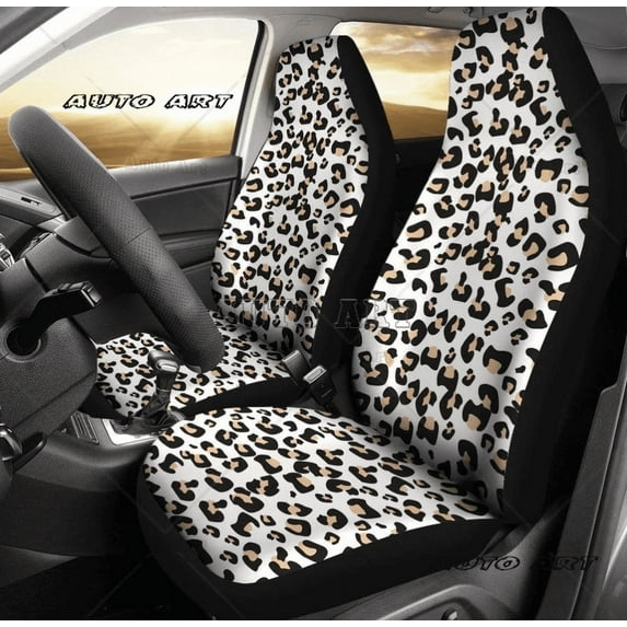 Accessories Car Protector Seat Car Covers Seat Front 2 Pair Covers Seat Car Cheetah Leopard Print Animal Purple Pink Colorful