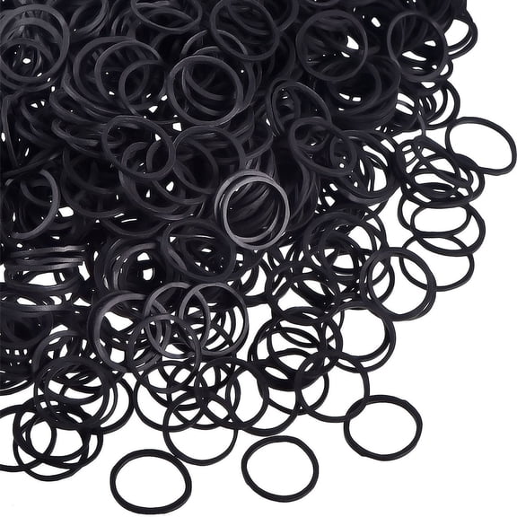 Accessories Category Flexible Hair Bands for Kid Styling and Braids - Lightweight Elastic Rubber Bands for DIY Hair Rope Craft and Everyday Use, 1.5 cm, Black