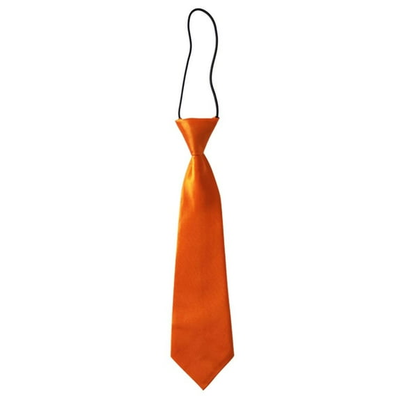 Accessories Classic Satin Casual Uniform Solid Color Short Style Elastic Neck Tie No Small Tie School Kids Tie Wedding ORANGE