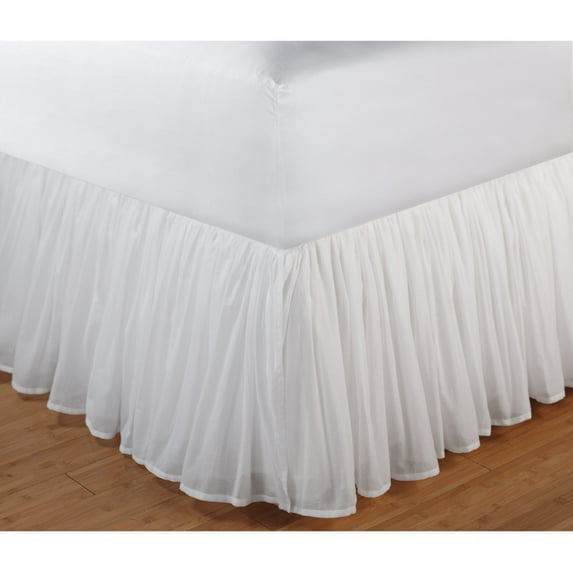 Accessories Collection Cotton Voile White Color Full Bed Skirt by Greenland Home Fas