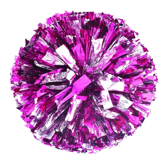 Accessories For, Cheerleading, Pom Poms, 13In, Dense Metallic Strands, Four Finger Grip, Magenta Silver Blend, 2 Pack