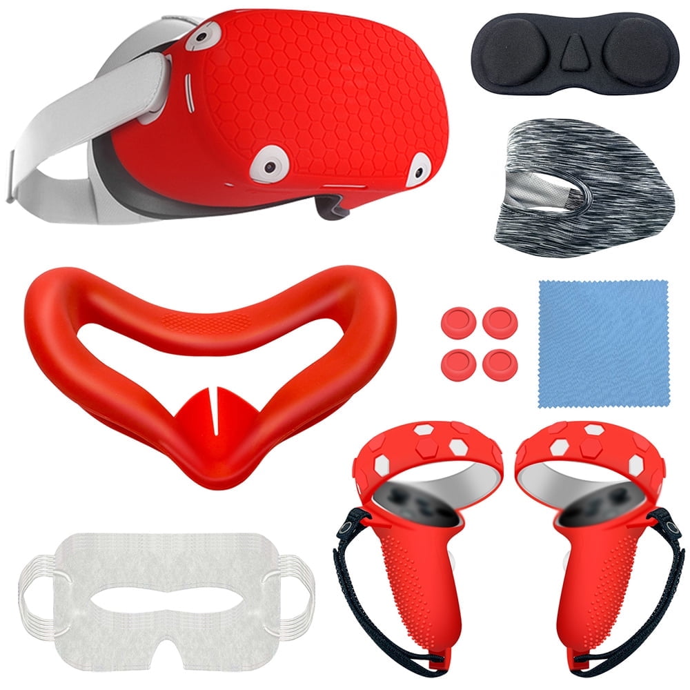 Accessories For Oculus Quest 2, [2023 Upgraded] VR Silicone face Cover
