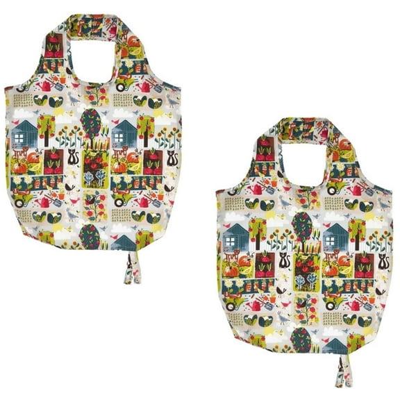 Accessories Home Grown Roll Up Bag Polyester Grocery Tote Reusable 647Hmg