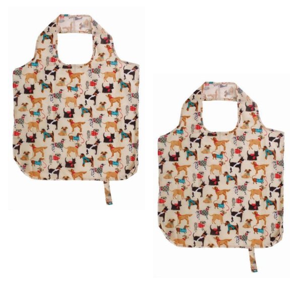 Accessories Hound Dog Roll-Up Bag Polyester Grocery Tote Reusable 647Hod