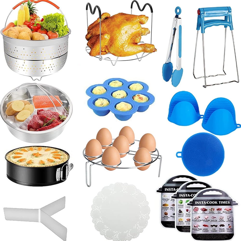Accessories for Instant Pot, 73 PCS Accessories for Pressure Cooker for 5/6/8 Qt Electric Pressure Cooker -2 Steamer Baskets, Steamer Rack, Non-stick Springform Pan, Egg Rack