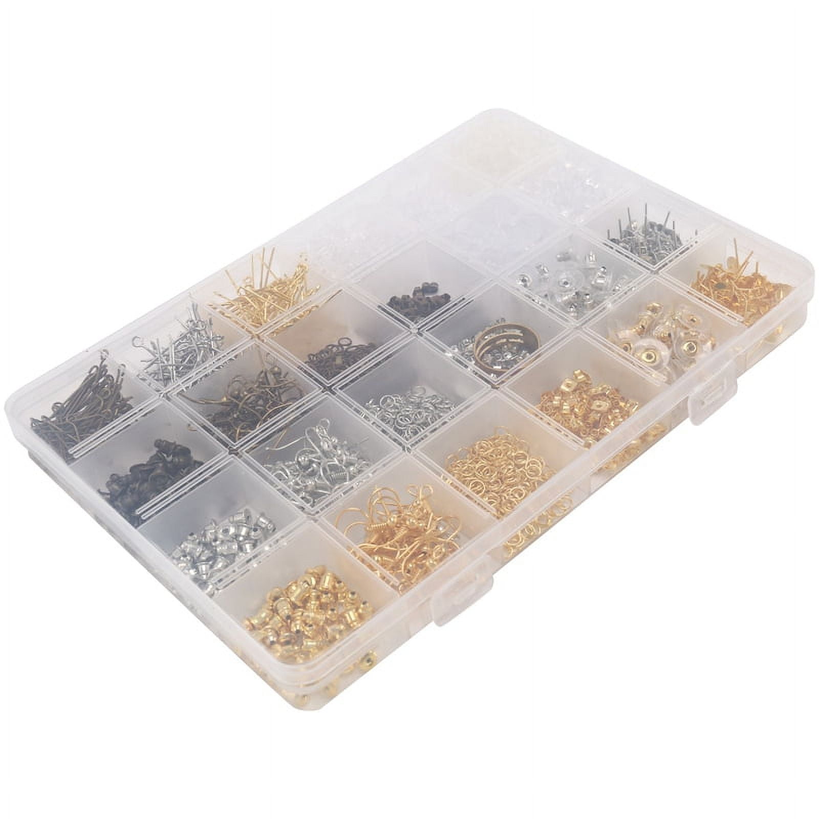 Earring Making Kit, 2450Pcs Earring Making Supplies Kit with Earring Hooks,  Earring Posts and Backs, Jump Rings for Jewelry Making