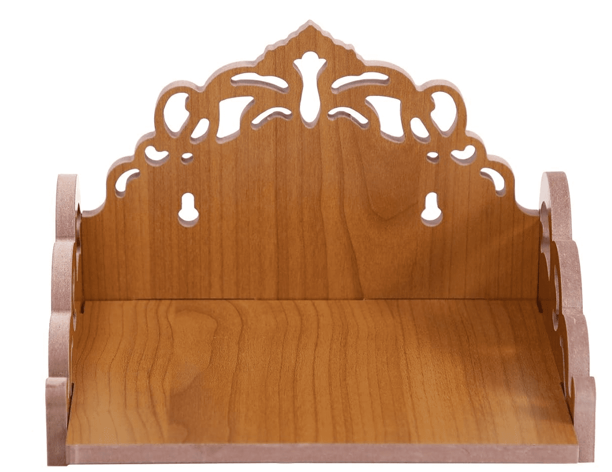 Accessories Kingdom Wooden Wall Mounted Hanging Puja Temple Wood God