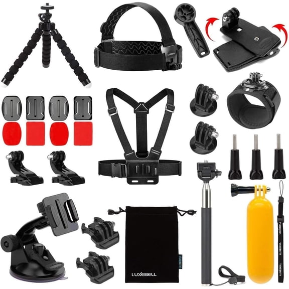 Accessories Kit for AKASO EK5000 EK7000 4K WiFi Action Camera GoPro Hero 12 11 10 9 8 7 6 5/Session 5/Hero 4/3+/3/2/1 Max Fusion SJ4000 SJ5000 (14-in-1)
