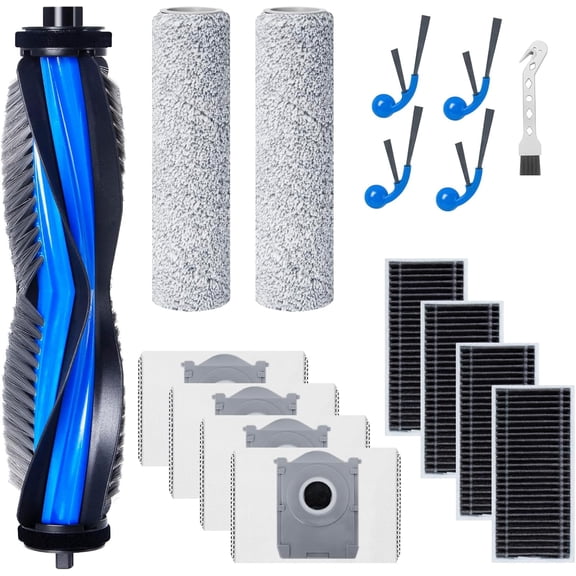 Accessories Kit Compatible with ECOVACS DEEBOT T80 Omni X8 Omni X8 Pro Omni, 1 Main Brush, 4 Filters, 2 Mopping Rollers, Side Brushes, Dust Bags, Cleaning Brush