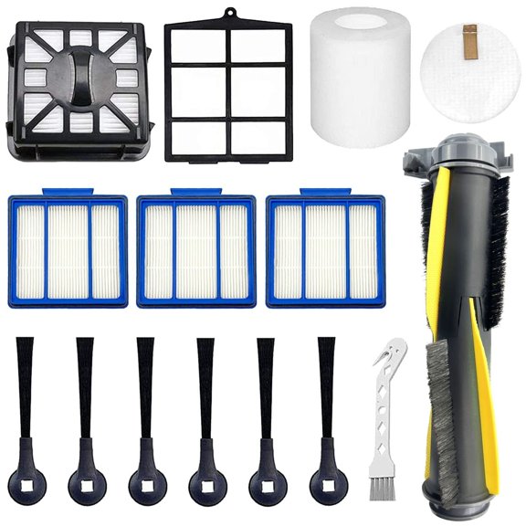 Accessories Kit Compatible with Shark IQ RV1001AE, Shark AV911S EZ, AV1010AE RV1000 RV1001 AV970 AV993 AV1002AE UR1000SR UR1005AE Robot Vacuum Cleaner,1 Main Brush,3 Filters,6Side Brushes,1Pre Filter