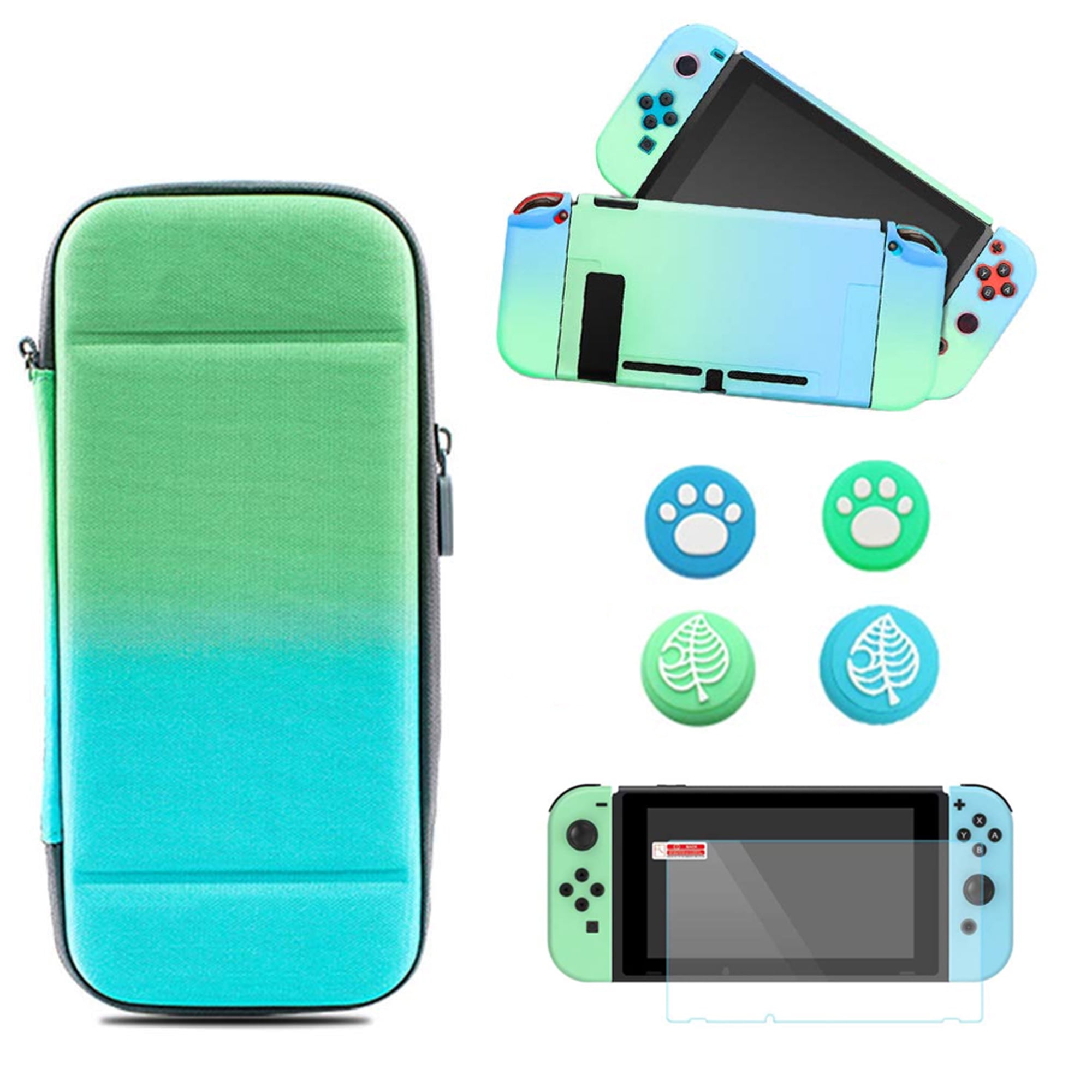 Accessories Kit for Nintendo Switch Lite Bundle, TPU Carrying Case with 10  Game Card Slots, Anti-Scratch Tempered Glass Screen Protector, Clear  Protective Case, 6 Thumb Grip Caps, USB Cable (Yellow) 