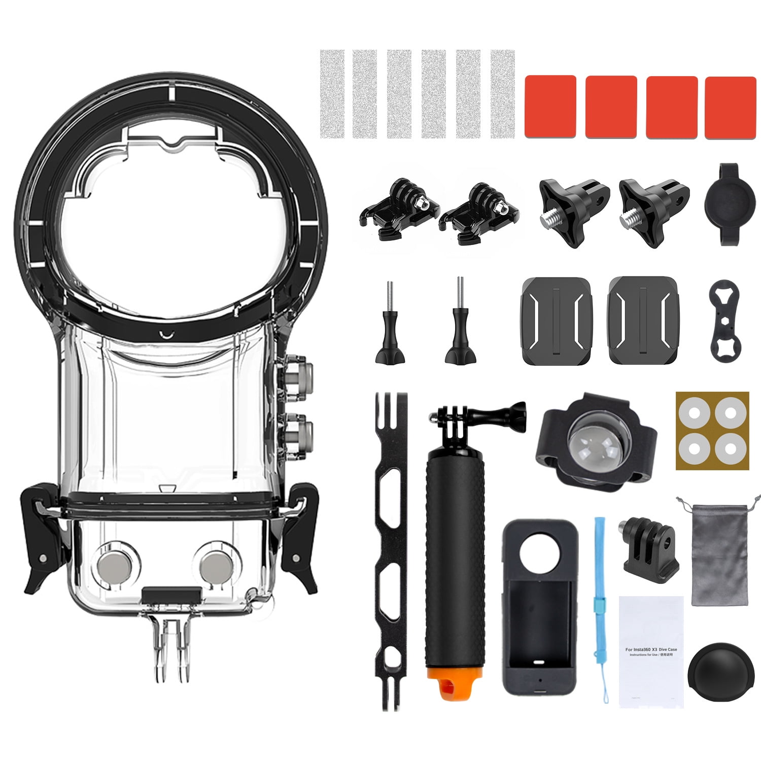 Accessories Kits for Insta360 X3 Waterproof Housing Dive
