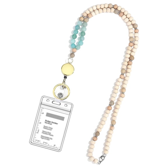 Accessories Lanyards Wood Beads Keychain Necklace For And Badge Holder Retractable Lanyard For Teacher Women