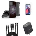 thumbnail image 1 of Accessories for Motorola Moto G Stylus 5G 2023 - Belt Holster Kickstand Rugged Case (Mayan Calendar), Screen Protectors, UL Listed Type-C PD Wall Charger, 3-Pack of USB Cables (3ft, 6ft, 10ft), 1 of 6