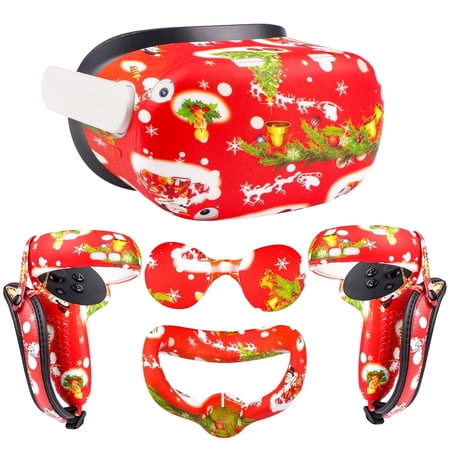 Accessories for Oculus Quest 2, VR Accessory Set for Meta Quest 2, Include Controller Grip Leather Cover, VR Shell Cover, Face Cover, Lens Cover and 10PCS Disposable Eye Cover